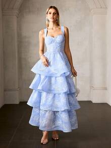 MOTF PREMIUM WOMEN'S NEW WAIST CINCHING FISHBONE LIGHTWEIGHT DRESS - Blue - View 5