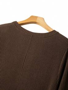 GlowEve CURVE 大码女式休闲复古做旧纹理面料舒适家居服彩色长袖连衣裙，纹理面料时尚印花阔腿裤，适合返校、毕业典礼、情人节、音乐节、母亲节、万圣节、感恩节、复活节、国庆节、舞会、约会、派对、婚礼、户外活动等场合。 - 棕色 - 查看 7