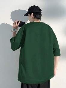 Claim Dot Men's Round Neck Short Sleeve Simple T-Shirt, For Casual Daily Wear