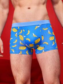 Notgurli Men's Banana Print Elastic Waist Boxer Briefs - Multicolor - View 1