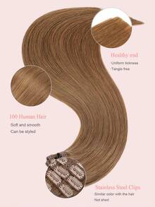 7PCS With 20 Clips Straight Clip In Hair Extensions 100% Real Human Hair Color 6# Light Brown 14-22 Inch 115G Double Weft Invisible Clip Hair Extensions Remy Natural Human Hair For Women Girls Daily Use Halloween Costumes Winter Christmas Halloween Costumes Autumn Outfits Women Fall Outfits - S6 - View 5