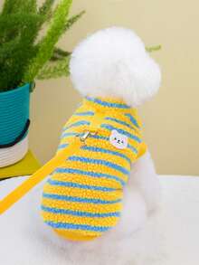 PETSIN Chaleco y sudadera con capucha de terciopelo suave y cálido para mascotas en otoño/invierno - Suéter con hebilla de tracción para perros, gatos y animales pequeños, para usar en interiores y exteriores - Multicolor - Ver 6