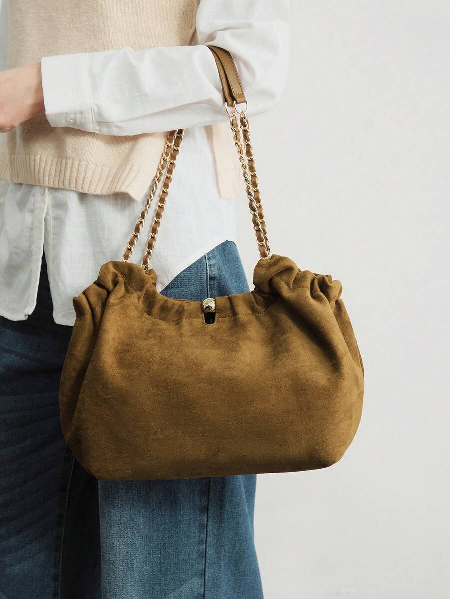 SHECARRY Bolso de hombro versátil y de moda para uso diario - Marrón - Ver 1