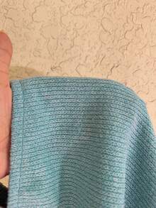 Sunnyshic 女士蓝色纹理针织露肩短袖修身夏季T恤，性感甜美欧美度假风 - 藍色 - 查看 5