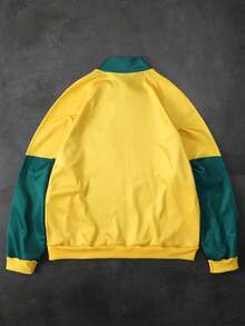 Aesthetic Post Cárdigan de cuello alto para hombres PAVTROS, estilo urbano con bloques de color, casual deportivo, adecuado para vacaciones y viajes, estético, Mardi Gras, vintage, vacaciones, "Amo a mi novio", Día de San Valentín, jersey de equipo con media cremallera para hombres - Multicolor - Ver 4