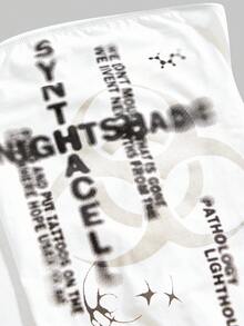 ROMWE Avant Visual Subculture Avant-Garde English Print Cropped Backless Twist Front Camisole Top For Women - White - View 5