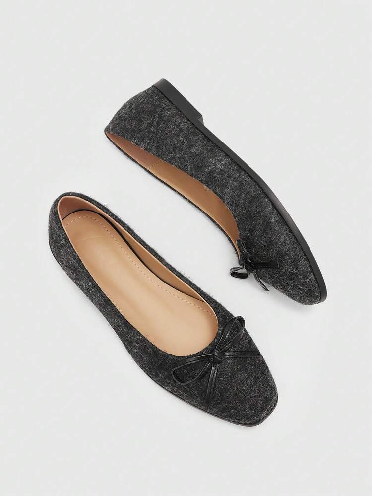 CUCCOO BIZCHIC Women's Comfortable Casual Velvet Bow Shoes Valentine's Day