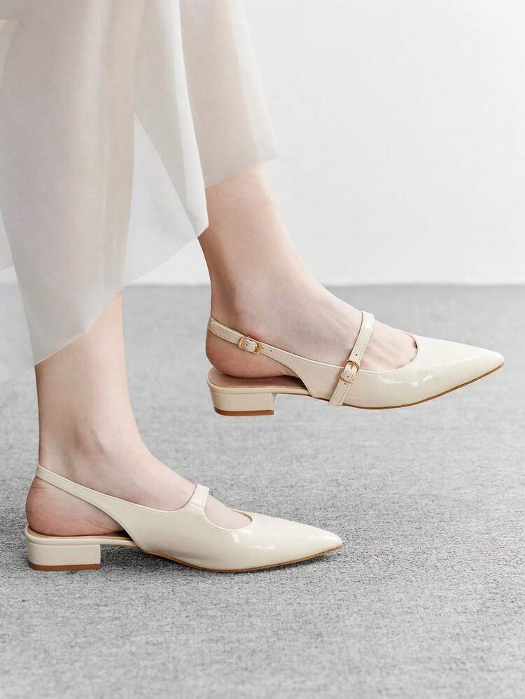 CUCCOO BIZCHIC Women's Pointed Toe Comfortable Versatile Low Heel Shoes Valentine's Day