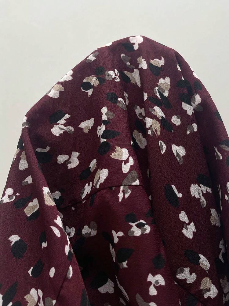 Plus Size Summer Casual Sleeveless Allover Print Blouse/ Vacation Summer Spring Floral Beach Vacation Bohemian Burgundy Summer Blouse