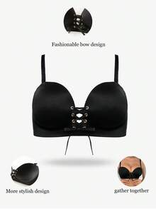 DesireSculpt 1pc Women's Wireless Smooth Supportive Bra, Black - Black - View 4