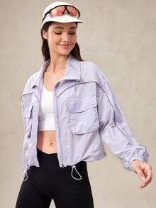 OutZeal WeatherProof-Air Water-Resistant UPF50+ Lightweight Oversize Jacket Women Drawstring Hem For LightRain Everyday Daily Casual