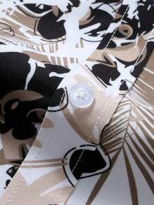 Manfinity Homme Men's Tropical Print Long Sleeve Casual Vacation Shirt - Multicolor - View 4