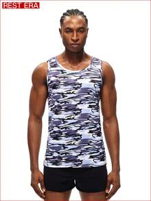 Rest Era 男士圆领迷彩背心 - 彩色 - 查看 3