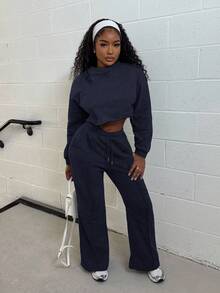 Alexandranx 2025夏季新品音乐节复活节圣帕特里克节生日派对毕业学生日常休闲百搭休闲邮轮旅行海滩日光浴网络休闲街头风格宽松运动女两件套 - 藍色 - 查看 6