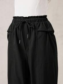 OutZeal 女士户外裤 黑色 日常休闲 防水 阔腿 弹性荷叶边腰带 带口袋 - 黑色 - 查看 9