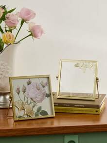 Cirelle Modern Metal Photo Frame - Delicate Decoration For Desk, Light Luxury Living Room Art & Anniversary Gift, Photo Display - Gold - View 1