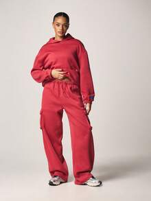MISSGUIDED 高腰阔腿工装运动裤，配有可调节抽绳和侧袋，休闲居家穿着舒适。 - 鏽棕色 - 查看 5