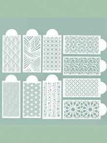 10pcs Cake Decorating Mold, Cake Cutout Pattern Border Printing Mold, Suitable For DIY Baking Tools - Clear - View 4