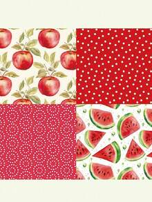 1Pack 24 Sheets 6"X6" Lemonade Summer Scrapbook Paper, DIY Craft Background Paper Back To School - Red - View 2