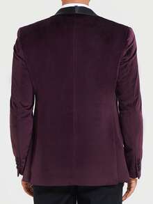 Manfinity AFTRDRK Men's Single-Breasted Casual Versatile Commuter Business Long Sleeve Suit Jacket - Purple - View 2