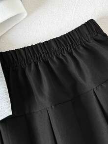 Playful Pals 女婴休闲 Polo 领纽扣前襟印花松紧腰褶裥下摆短袖两件套，夏季 - 灰色 - 查看 6