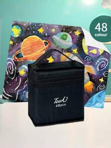 12/24/30/36/40/48/60/80/100/120/168件套专业美术套装，双头油性水彩笔，色彩鲜艳，适用于艺术学生、成人绘画课、DIY工艺品、画布素描、创意项目，是送给艺术家、节日和生日庆祝的最佳礼物。 - 彩色 - 查看 13