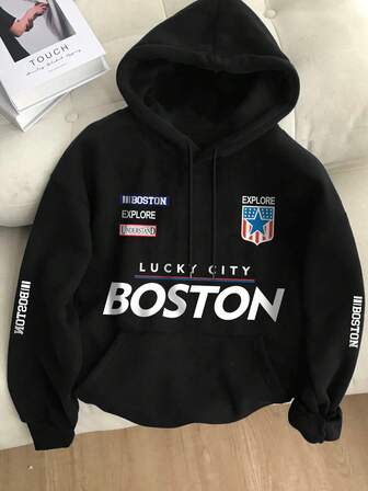 Manfinity Hypemode Herren Große Größen Loose Fit Kapuzenpullover mit Tunnelzug, Langarm, Drop-Shoulder