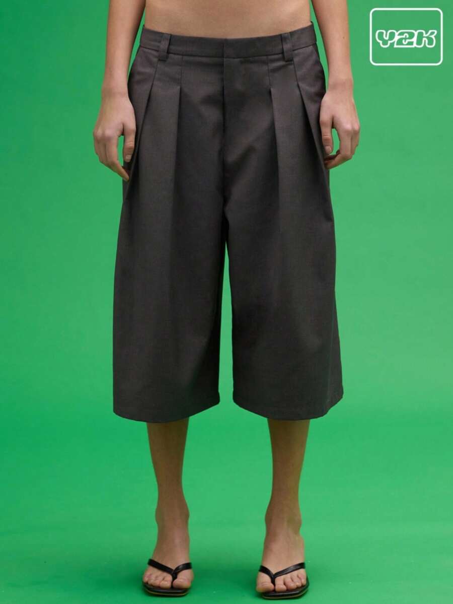 COUREZ Tailored Regular Fit Jorts Y2K Vintage - Navy Blue - View 1