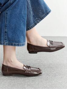 CUCCOO BIZCHIC Women's Casual Versatile Commuting Loafers Flats - Coffee Brown - View 1