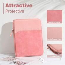 Tablet Carrying Case Compatible With Ipad, Kindle, Compatible With Samsung Galaxy And Android Tablets / Tablets Sleeve Bag Compatible With 7 ~ 8 / 9.7 ~ 11 /12.9~13 Inch Tablets Waterproof With Handle And Front Pocket - Pink - View 5