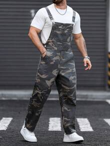 Manfinity LEGND Unisex American Camouflage Denim Bib Overalls - Multicolor - View 5