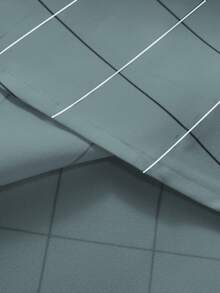 Manfinity Mode Plus Size Men's Casual Plaid Print Shirt - Dusty Blue - View 7