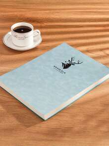 Deer Head Design A4 Large Notebook 100 Sheets 200 Pages Premium Eye Protection Paper Durable Soft Cover Ergonomic Writing Pad For Business University Office Note Taking Journal Planner Study Supplies Stationery Gift - A4 - View 9