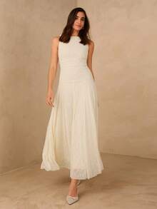 Enchnt Spring/Summer Women's Sleeveless Lace Dress,White Dresses,Elegant Dresses ,Summer Dress,Valentine ,Dress For Wedding Guest - Apricot - View 5