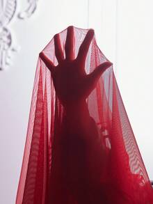 Slumberist 大码性感爱心网纱蕾丝拼接开衫睡袍套装（女士款） - 紅色 - 查看 9