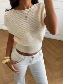 Aloruh Loose Top Tight Bottom Sleeveless Basic Knit Sweaters
