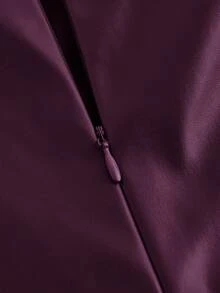 Siren Gaze 女士休闲时尚90年代街头拍摄春秋季纯色褶皱领PU背心无袖上衣外出上衣秋季女装上衣 - 紫色 - 查看 5
