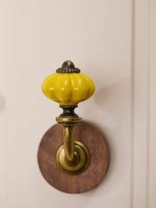 Cirelle Vintage Ceramic Wooden Entryway Hooks Creative No Drill Damage Free Adhesive Mounting Rustic Curtain Tiebacks For Home Decor - Multicolor - View 5