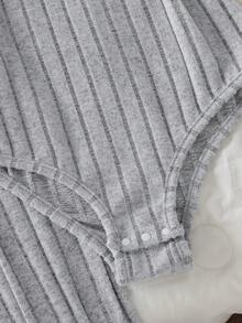 Teen Girls Camisole Bodysuit + Wide-Leg Pants Loose & Comfortable Fit, Light Gray Skin-Soft Texture With Vertical-Stripe Pattern A Versatile Comfort Wear For All Occasions - Grey - View 6