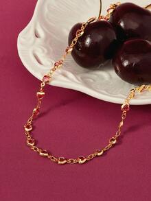 Glisma 女士链条项链，高级/复古/优雅，18K镀金，性感/复古，适合妈妈/女士/女孩/母亲，夏季/海滩/舞会/派对，多层/宝石/串珠/水晶，吊坠/粗链 - 淺粉色 - 查看 3