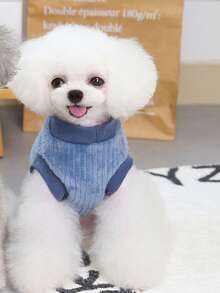 PETSIN Autumn/Winter Plush Velvet Pet Vest & Hoodie – Soft Warm Sweater With Traction Buckle For Dogs, Cats & Small Animals, Indoor/Outdoor Wear - Multicolor - View 9
