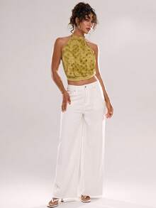 Avantive 女士性感波点露背吊带背心，夏季 - 綠色 - 查看 7