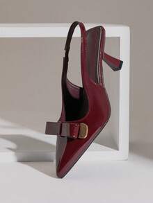 SHUZIA Giày cao gót quai hậu kiểu cổ điển mới dành cho nữ - Màu Đỏ Sâu - Xem 9
