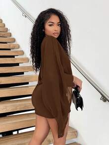 Alexandranx 船领袖迷你连衣裙，适合度假、夏季、慵懒波西米亚风、优雅、可爱、性感，适合伊比沙岛音乐节、锐舞音乐会、秋季婚礼宾客、生日、夜生活、约会派对、新年圣诞节等场合。 - 巧克力棕 - 查看 5