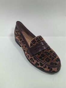 CUCCOO BIZCHIC Handmade Leopard Print Flat Loafers For Women - leopard print - View 6