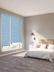 1 Pack Fits Most Windows Cordless Pleated Fabric Temporary Solid Color Window Blinds For Home Office Bedroom Kitchen Bathroom Easy Install Privacy Light Control - Blue - View 7