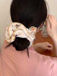 Joivida 6/3件套可爱卡通熊发圈，格子发绳套装 - 柔软面料，甜美发圈，送给女性、朋友的礼物，发饰系列 - 彩色 - 查看 5