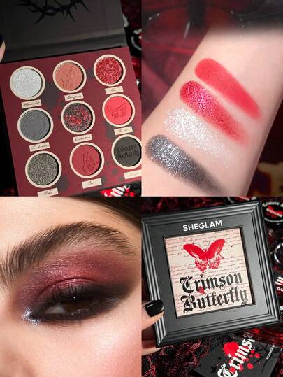 Palette De Fards à PaupièRes Cursed Chrysalis 9 Couleurs Palette De Fards à PaupièRes CréMeux Mat Grunge Maquillage Gothique Longue Tenue Fard à PaupièRes Hautement Pigmenté Paillettes Marque Beauté Visage Maquillage CosméTique Pour Femmes Filles Parfait Pour Hiver IdéAl Pour Y2K ÉLéGant Mode Adapté Pour Anniversaire Xmas Cadeau FêTe PrêT Meilleure Couleur