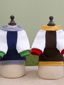 PETSIN Gilet et capuche en peluche veloutée pour animaux de compagnie pour l'automne/l'hiver - Pull doux et chaud avec boucle de traction pour chiens, chats et petits animaux, à porter à l'intérieur/à l'extérieur - Multicolore - Voir 7