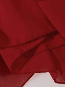 Franclia Robe col V en satin avec bretelles de perles, niche de luxe - Rouge - Voir 6